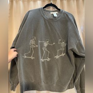 Urban Outfitters project social T skeletons skateboarding sweatshirt.